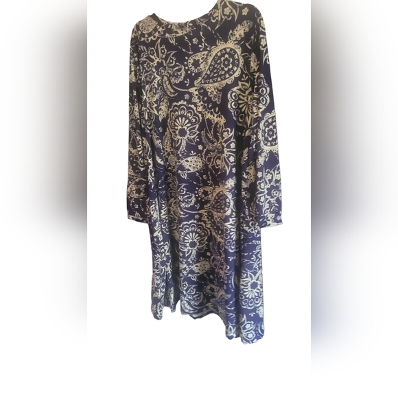 LuLaRoe Dresses & Skirts - EUC|LuLaRoe Emily Long Sleeve Swing Dress | 2XL Blue Paisley